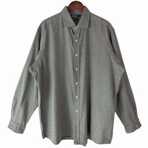 Vtg Polo Ralph Lauren Westerton Mens XXL Gray Birdseye Cotton Button Down Shirt